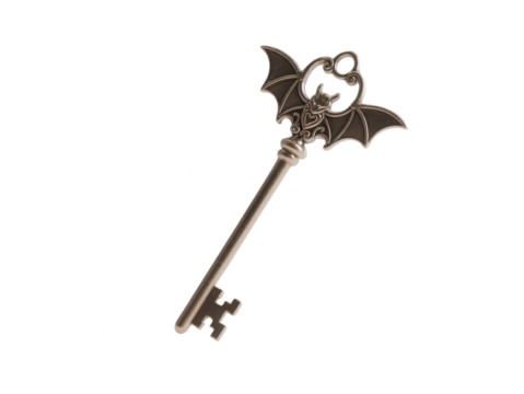 Bat Wing Key on White Background, Halloween Theme