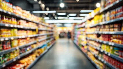 Fototapeta premium Blurred supermarket aisle (5)