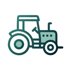 Obraz premium Line tractor farming icon