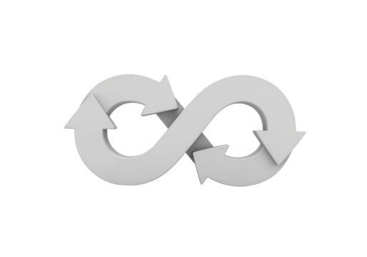 Infinity Loop Symbol: Perpetual Cycle on White Background