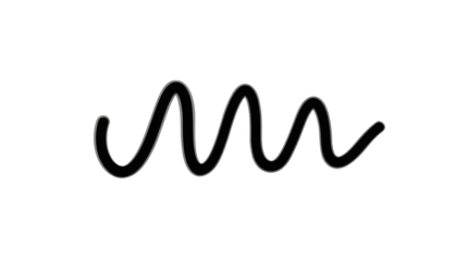 Abstract Grey Wave Line Pattern on Transparent Background