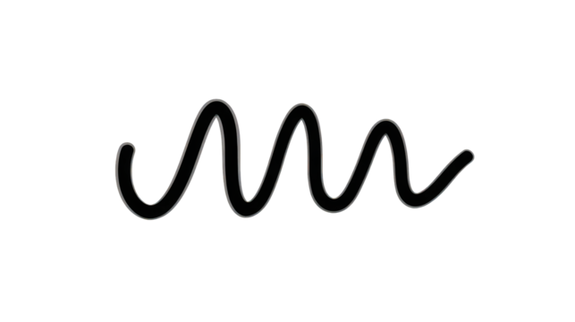 Abstract Grey Wave Line Pattern on Transparent Background