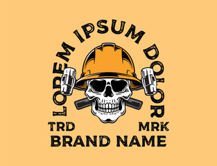 Vintage skull t shirt design template