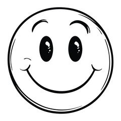 Fototapeta premium Black and White Smiling Face vector illustration