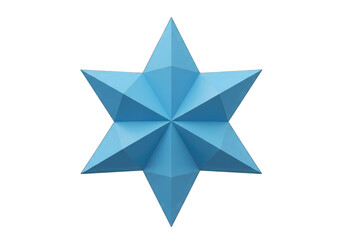 Obraz premium Light Blue Geometric Star Shape on Transparent Background for Design Elements