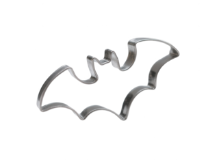Bat Cookie Cutter: Spooky Halloween Baking Tool Isolated on White