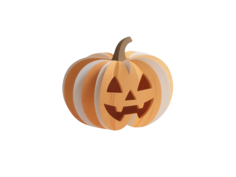 Carved Jack-o'-Lantern Pumpkin: Simple and Festive Halloween Decoration Illustration