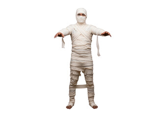 Naklejka premium Full Body Mummy Costume - Halloween, Spooky, Isolated on White