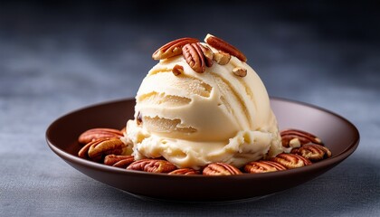 creamy butter pecan ice cream with crunchy toppings delight