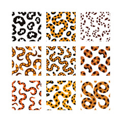 Animal Fur Seamless Patterns Python Design Illustration