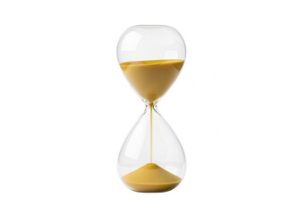 Hourglass on White Background: Time Passing, Deadline Concept