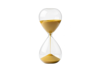 Hourglass on White Background: Time Passing, Deadline Concept