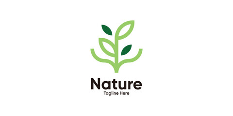 logo design nature,plant,organic,life,design modern,simple.