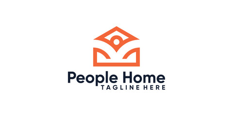 logo design people and home,real estate.design modern creative idea.