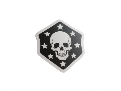 Skull and Stars Emblem - Edgy Design for T-Shirts and Graphics