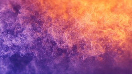 This captivating abstract image showcases swirling smoke in rich purple and orange hues, creating a mesmerizing pattern that evokes a sense of movement and ethereal beauty.