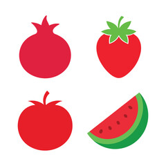 set of fruits and berries