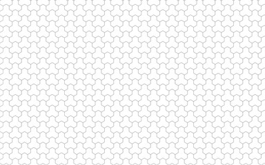  A repeating geometric pattern made of thin, black lines on a white background andpattern is composed of interconnected, six-pointed star-like shapes, or possibly a tessellation of distorted hexagons