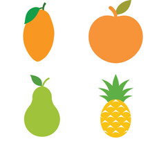 set of different fruits