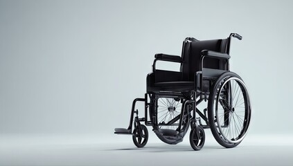 Fototapeta premium Modern Black Wheelchair in Studio Setting.
