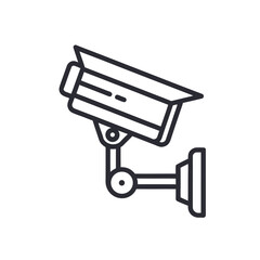vector illustration of a camera, Video camera cctv icon. Surveillance, safety, security symbol. Black and white vector illustration