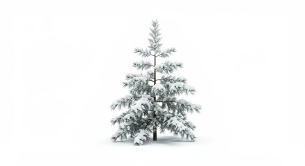 Fototapeta premium Snow covered evergreen tree graphic
