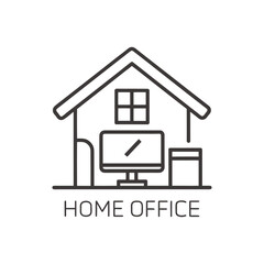 Work From Home Thin Line Icon