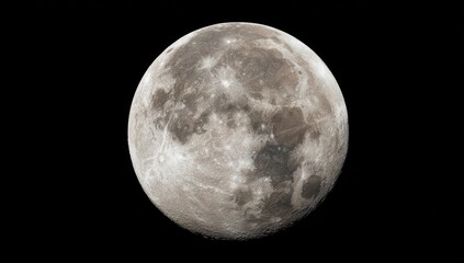 Obraz premium Full Moon, Detailed Surface Features.