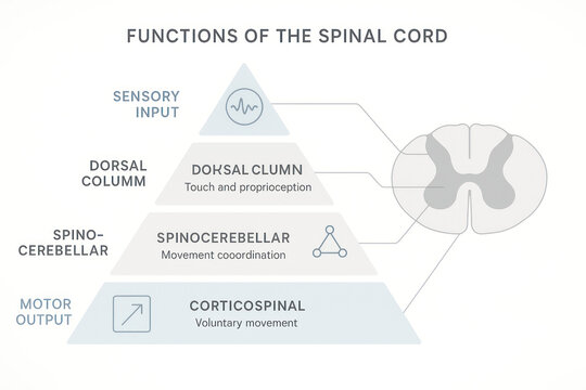 Functions of the Spinal Cord Diagram - Illustration