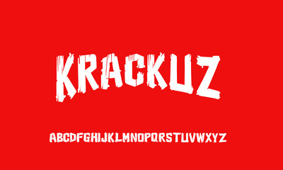 Bold Crack Condensed Font. Highly detailed individually textured characters with a crack