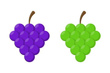 Green and Purple Grape Icon Isolated on Transparent Background. Vector Illustration