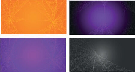 set of abstract halloween backgrounds, Cobweb realism set. Spiderweb for halloween, spooky, scary, horror decor 