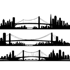 Striking city skyline silhouette with bridge design