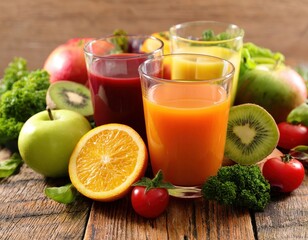 Fototapeta premium Refreshing fresh juice supporting active and balanced living