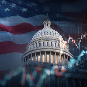 Fototapeta Blending patriotism and economic strength in the heart of the nation’s capital