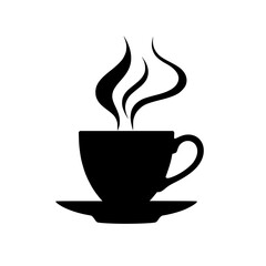 Warm steaming coffee cup icon, simple and elegant design