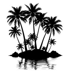 Escape to paradise with tropical island palm trees