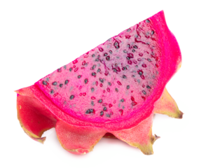 Fresh red dragon fruit isolated on a transparent background