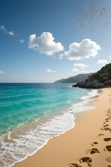Fototapeta premium tropical beach with blue sky