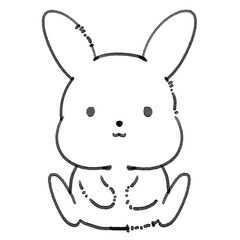 단순한 하얀 동물 컬렉션_토끼