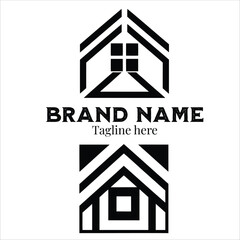 Geometric Home Logo Design with Bold Lines Abstract Architecture and Real Estate Branding Minimalist Aesthetic Simplicity and Modern Appeal