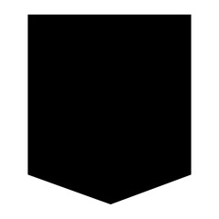 Obraz premium Black downward pointing arrow icon shape isolated on white background suitable for website design and app interface
