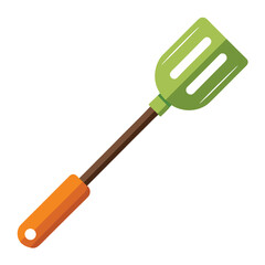 Green and Orange Kitchen Spatula Illustration