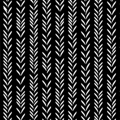 Seamless black and white botanical pattern with leaves and branches vector background for design projects