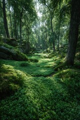 Lush forest floor bathed in sunlight (2)