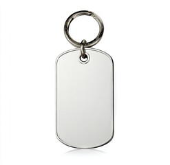 Blank metal dog tag keychain