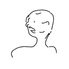 Beautiful Woman Doodle Black and White Illustration Fashion Girl Portrait Line Art Sketch Vector