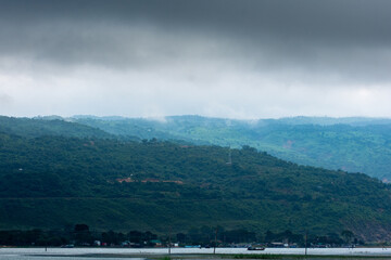 Obraz premium lake mountain and cloud.