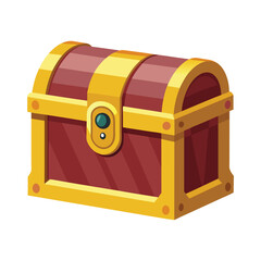 Treasure Chest Isometric Vector – Gold Coins and Gems Illustration