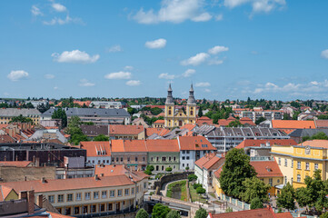 Obraz premium Panoramic view to the old town of Eger Hungary